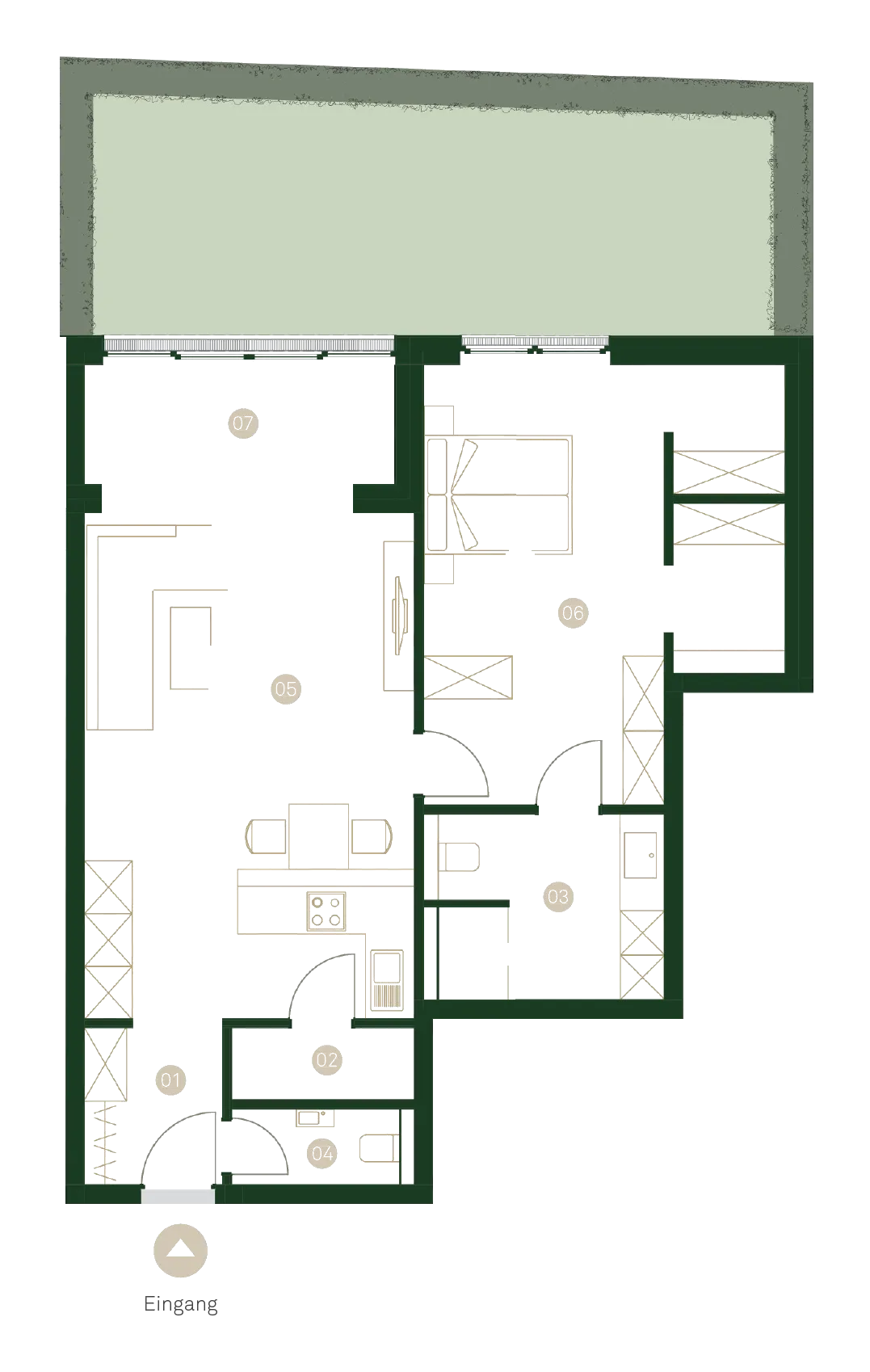 Grundriss WE 1.2