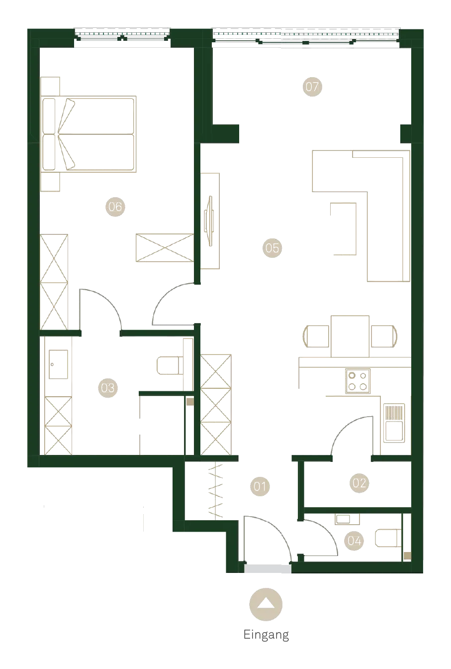 Grundriss WE 2.3